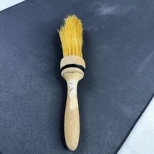 Vtg Neck Brush Horse Hair Wood Handle Barber Shop Duster